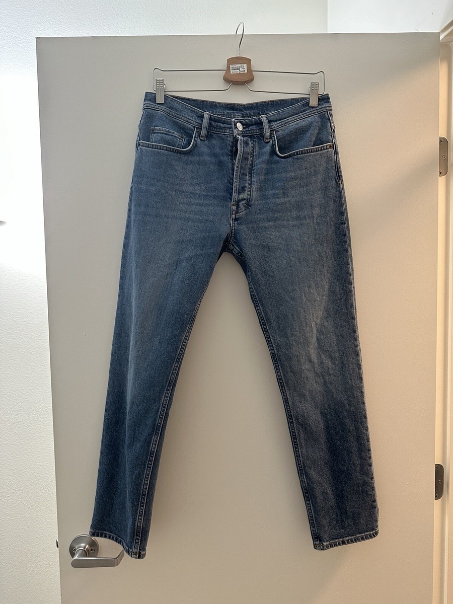 acne studios 30×30 ACNE STUDIOS MEN SLIM FIT RIVER JEANS MID BLUE 31 X 30 | eBay