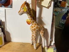Steiff Vtg. Bendy the Giraffe 0755/28 C. 1950 s Steiff button Yellow tag.