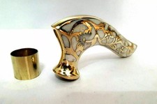 Victorian Vintage Brass Designer Head Handle For Wooden Walking Stick Cane