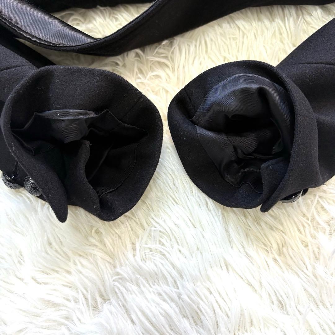 Burberry Collarless Long Coat Black Wool With Liner Nova Check Size 42 For Women thumbnail 21