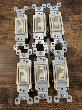 Leviton 1453 2I Ivory 3 Way Toggle Light Switches 15A 120V Lot of 6