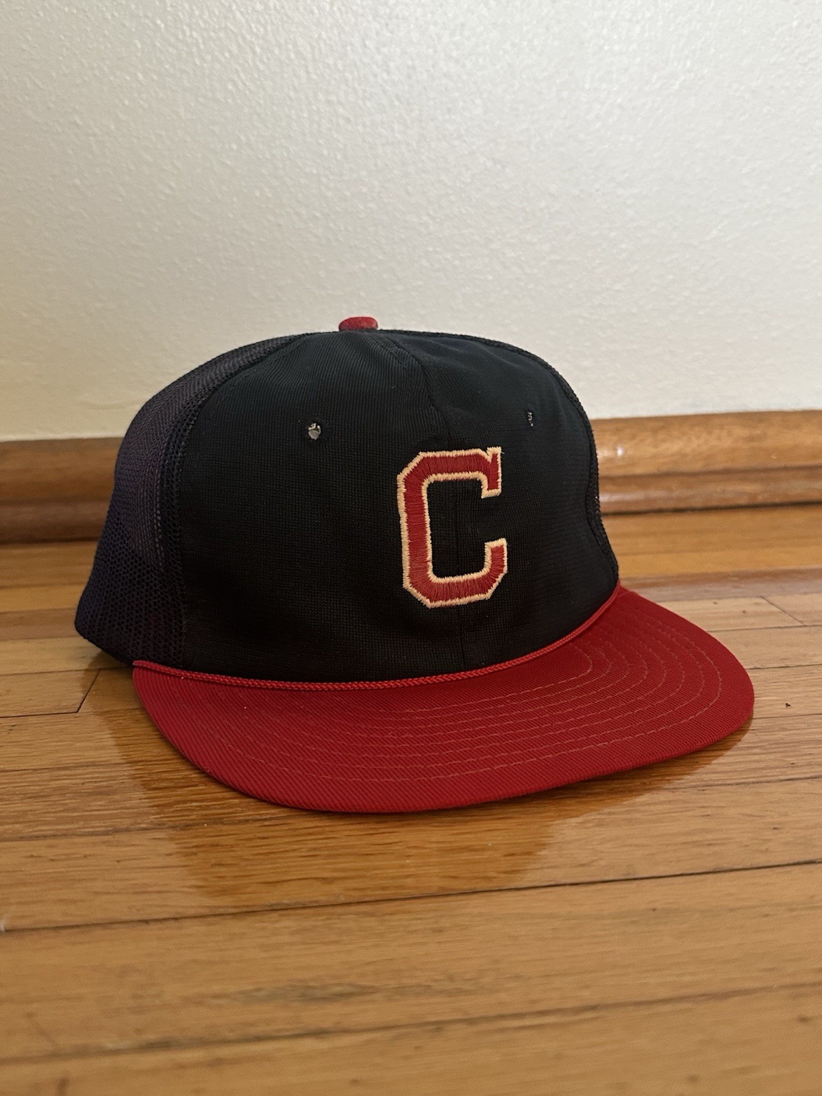 Vintage Twins Enterprise Cleveland Indians C Logo Snapback Hat Cap MLB M/L 80s