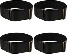 Elastic Black Arm Band Sleeve Garters Stretchy Adjustable Anti-Slip Shirt Long S