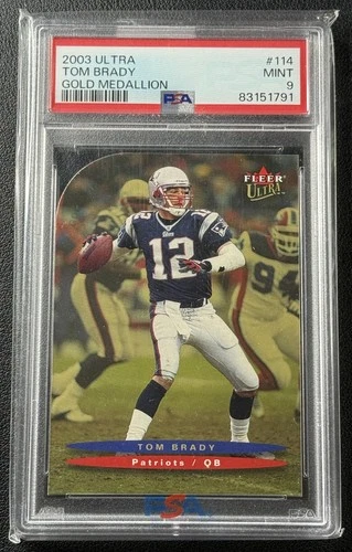 TOM BRADY PSA 9 2003 FLEER ULTRA #114 GOLD MEDALLION PATRIOTS MINT DIE-CUT