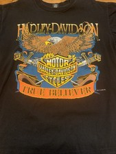 Vtg 90s HARLEY DAVIDSON Fun Wear DOUBLE SIDED Tshirt Made In USA Large Dad GIFt