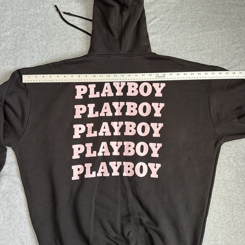 Playboy Missguided Sweatshirt Women 2XL - SZ 4 Black Pink Oversized Hoodie - Picture 13 of 14