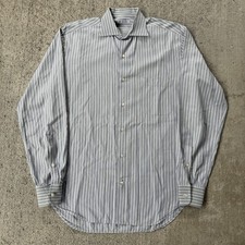 Loro Piana Striped Button Up Dress Shirt Cotton Italy Preppy Men  s Size 17-43