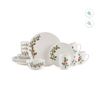 Studio Nova Holiday Cheer 16 Pcs Dinnerware Set Service for 4 Simple Minimalist
