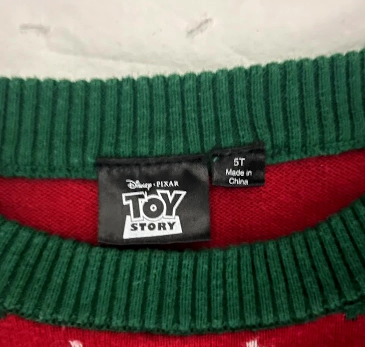 Disney Pixar Toy Story Talla 5T Niños Navidad Suéter Rex-Mas Alegría Vacaciones T-Rex Foto 2 de 3