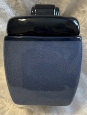 Home Trends Ceramic Canister Jar W/ Lid Kitchen Storage 7.25" Tall Vintage Blue