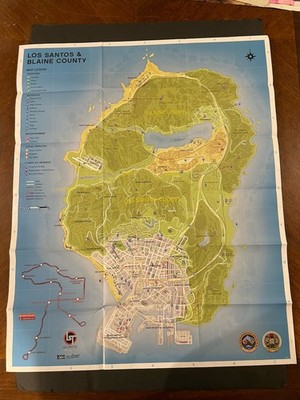 Grand theft auto v gta 5 los santos Blaine county poster map insert only