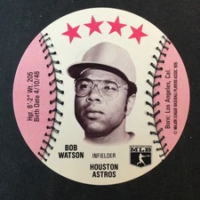 1976 Isaly's/Sweet William Discs Bob Watson Houston Astros 