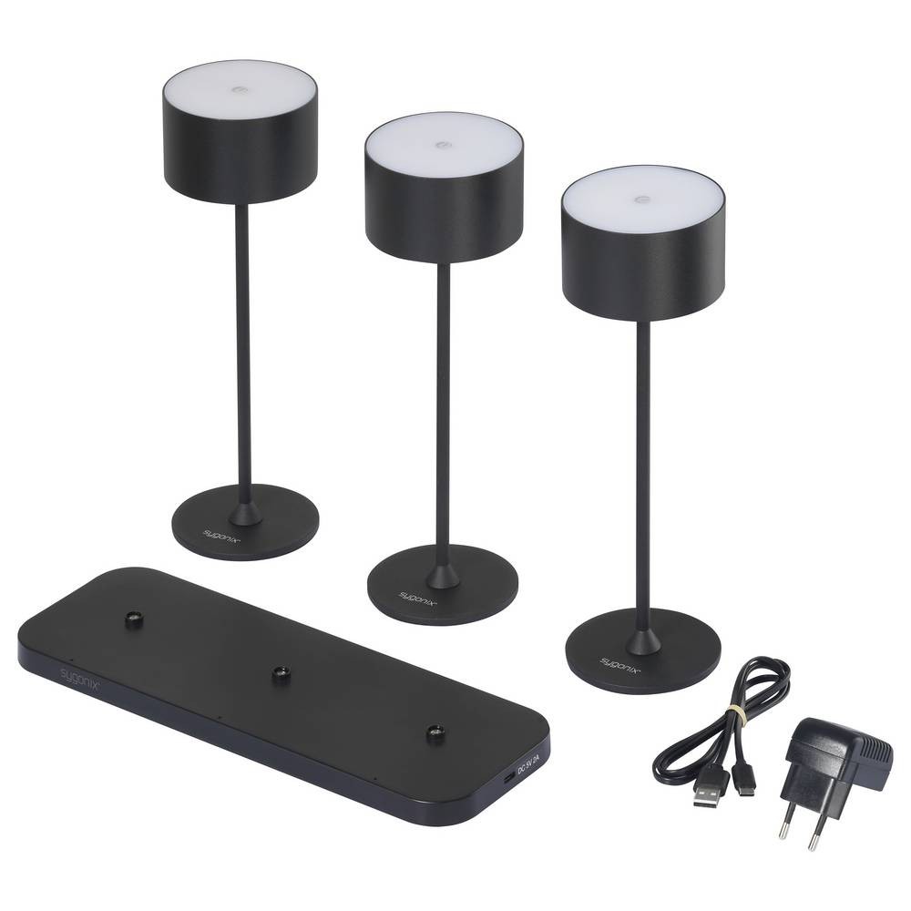 Lampe à LED de table Sygonix Éclairage Diffus Économique 5.5W Noir