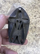 Antique Primitive 3x2" Gingerbread Man & metal mold.