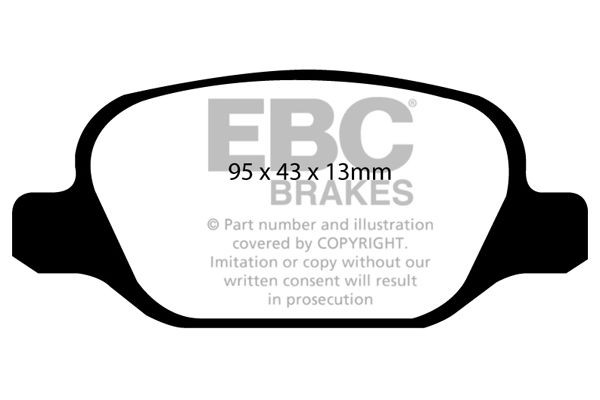 Brake Pad Set For Disc Brake Rear For Fiat 500 500 / 595 / 695 EBC Brakes DP1338
