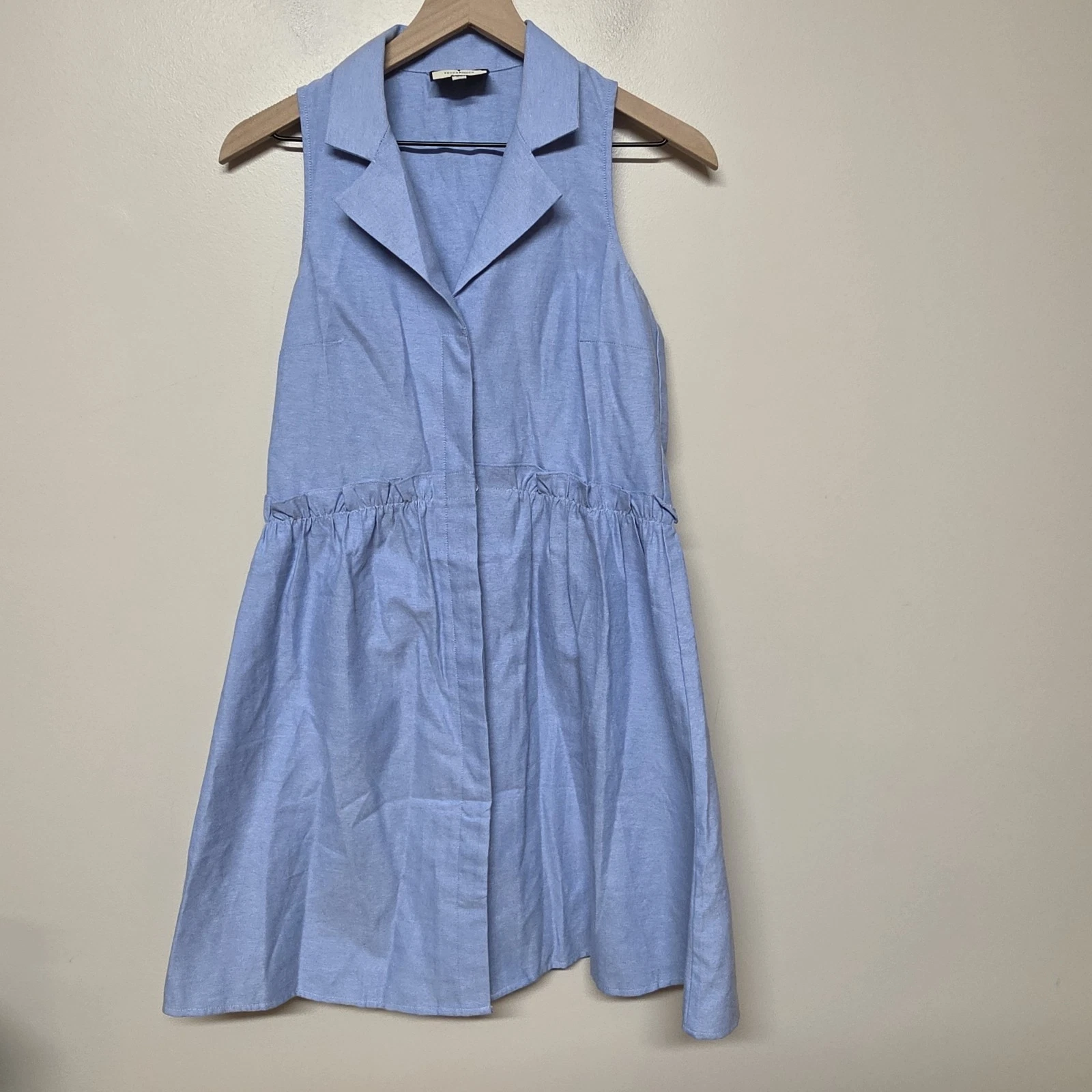 Tuckernuck Oxford Blue Sleeveless Royal Shirt Dress sz XS NWOT Ruffles Pockets
Opens in a new window