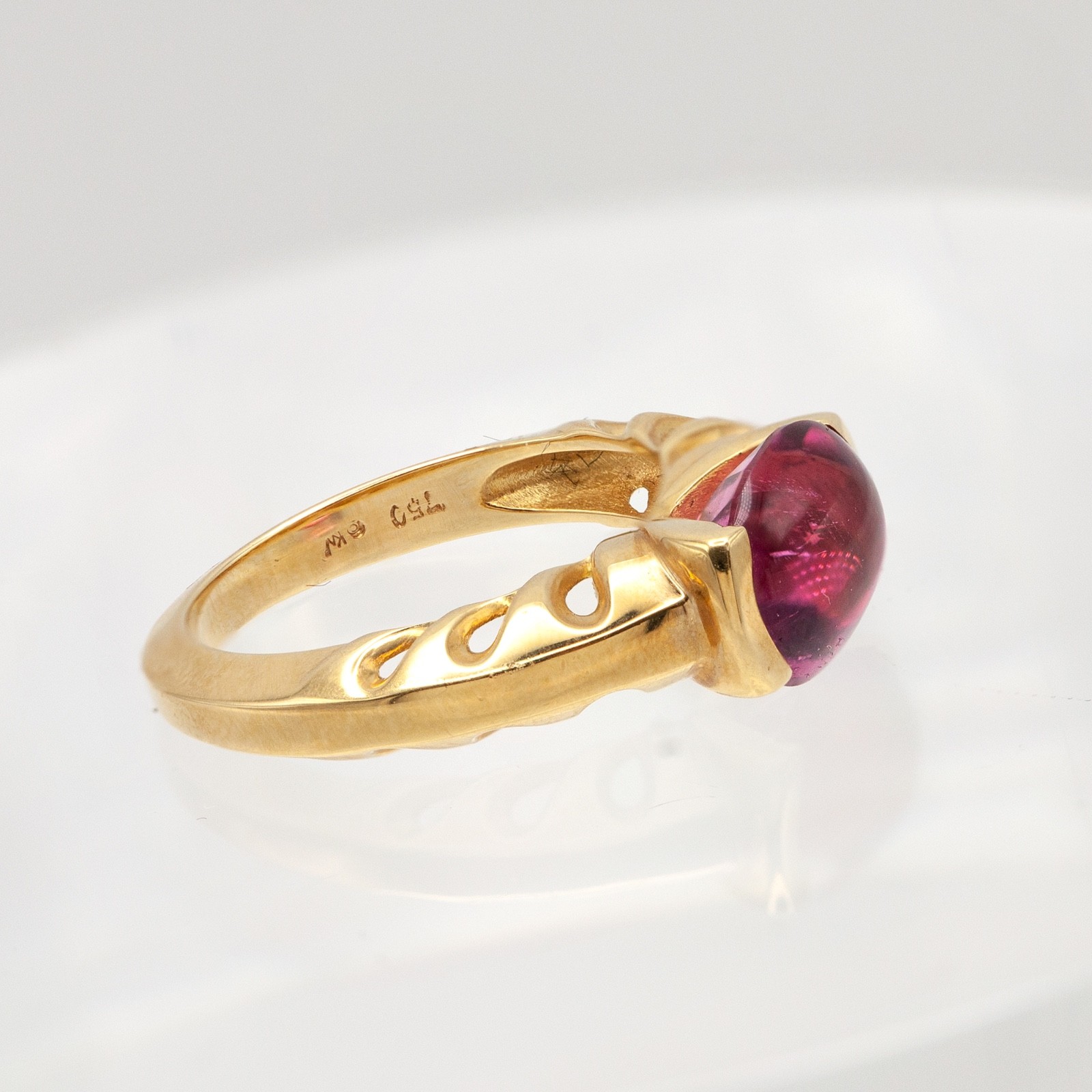 Kurt Wayne 18K Yellow Gold Pink Tourmaline Ring(2… - image 8