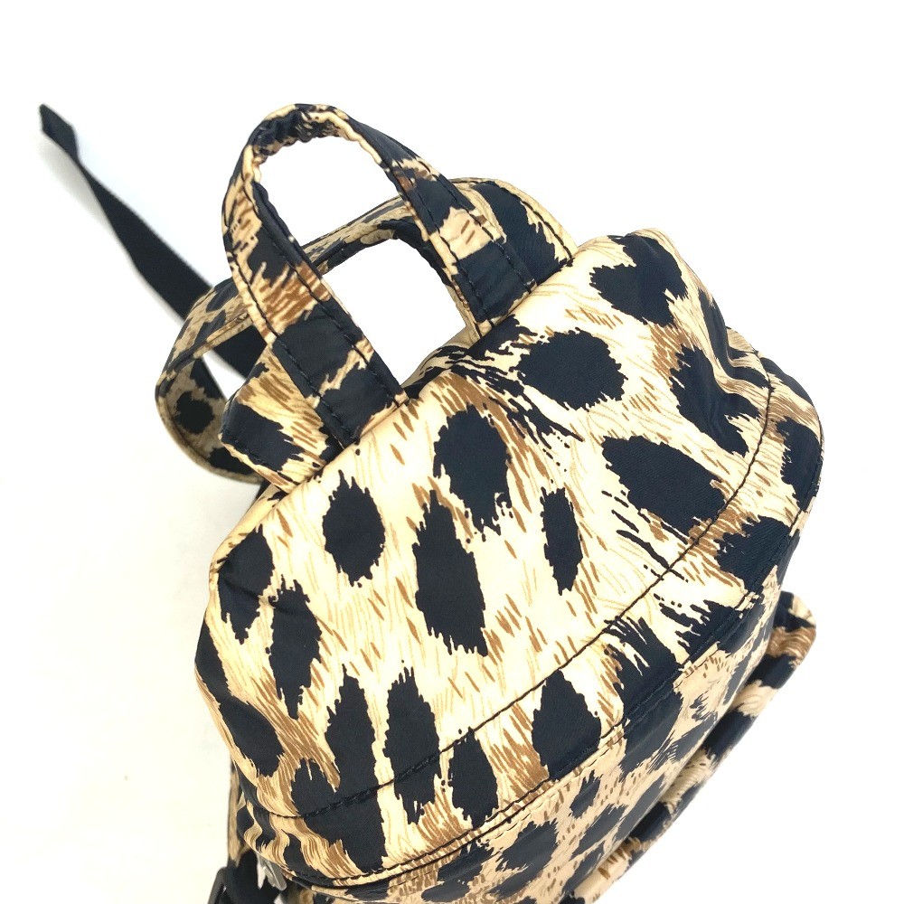 BALENCIAGA 580026 Leopard print Mini Backpack bag Nylon Beige