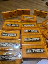 28 Double - Six Domino's Made From Polyester Resin With Harley Davidson Logo