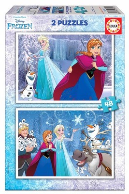 Educa Frozen Puzzle 2x48 Teile, Disney Eiskönigin für Kinder ab 5 Jahren