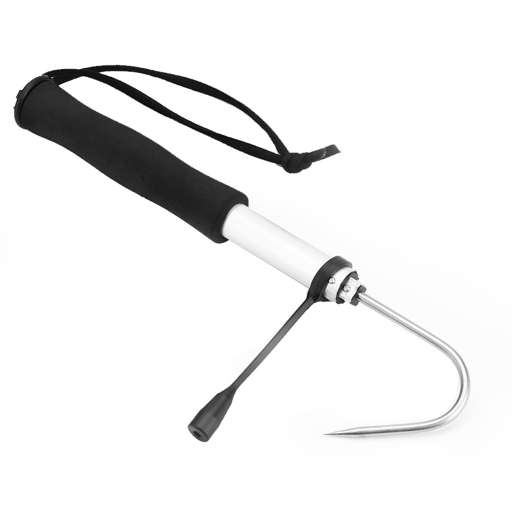 US Retractable Fishing Gaff Stainless Steel Hook Fishing Gear Hook BAJ