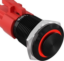 16mm Latching Push Button Switch 12V On Off Aluminium Shll LED Waterproof High