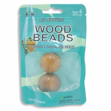 Pepperell Braiding Round Wood Bead 32mm-Maple