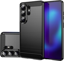 For Samsung Galaxy S26/S26 Ultra Case Carbon Gel Phone Cover+Screen A16 A17 A26