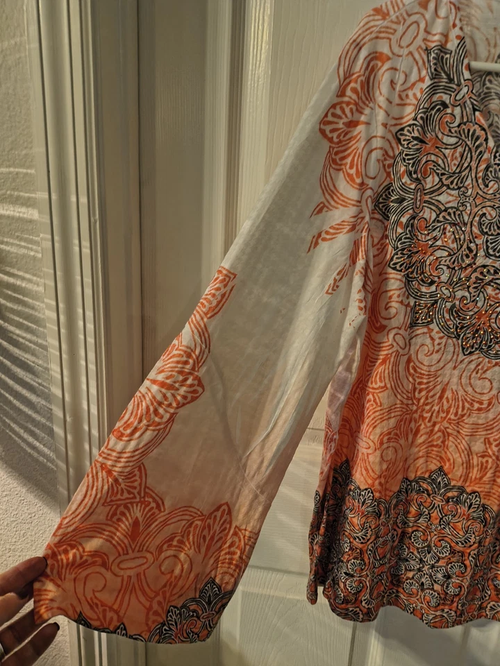 Топ кокомо размер P2P 22,5 длина 28 страз vneck длинным рукавом - Изображение 4 из 4