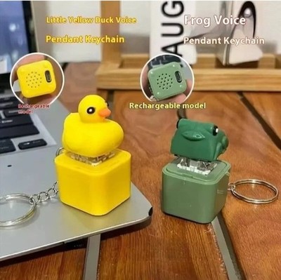Cute Frog Fidget Toy Mechanical Keyboard Switch Keycap Keychain Rechargeable Gif