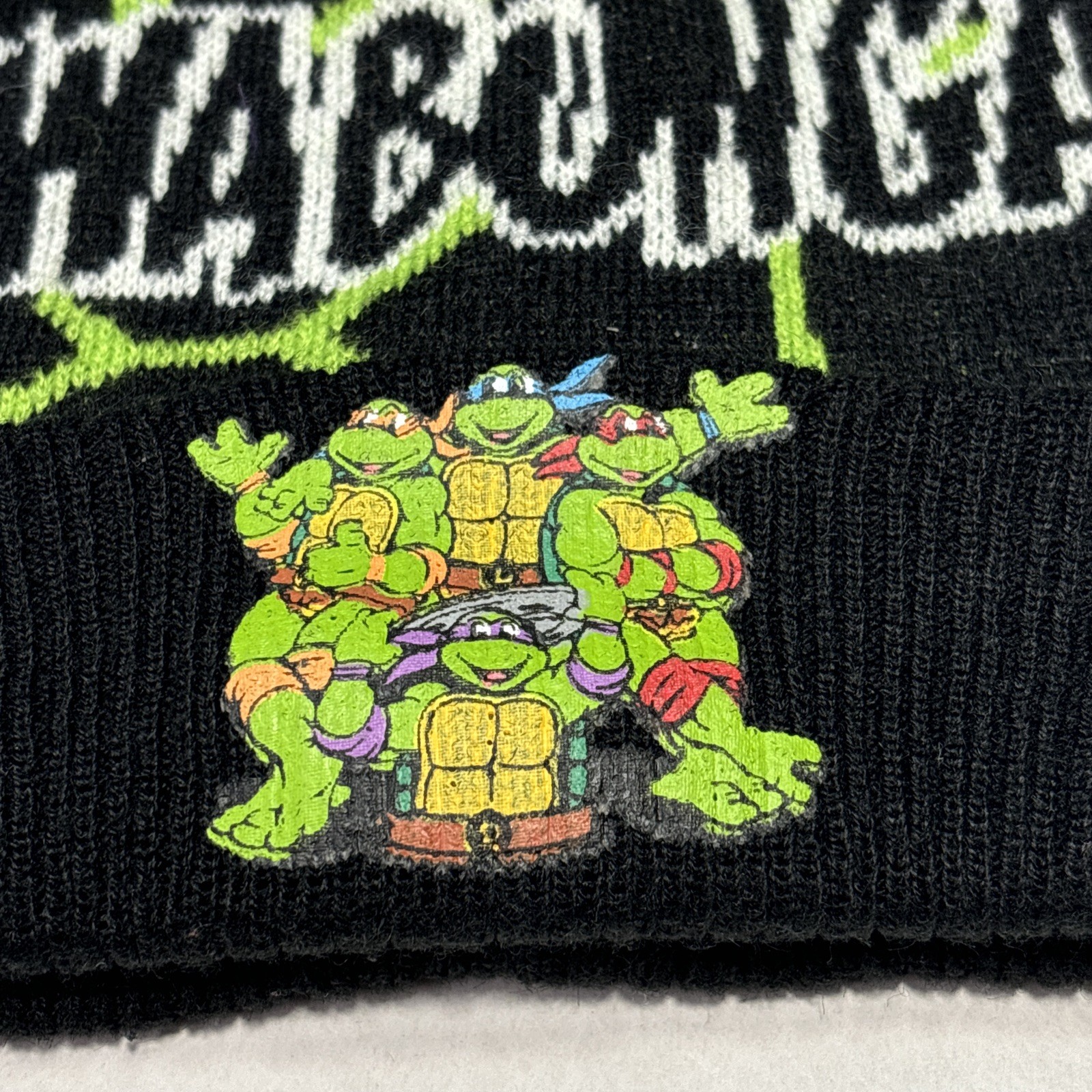 Cowabunga TMNT Turtles Pattern Patch Winter Hat - image 2