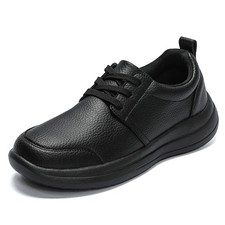 Men's Leather Casual Shoes Soft Sole Lace-up Lightweight Outdoor Walking Shoes