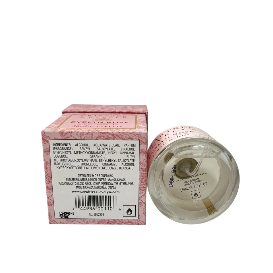 Crabtree & Evelyn Evelyn Rose Eau De Toilette 50ml 1.7 fl oz - Image 3 of 4