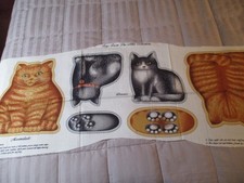 Vintage Cats Cotton Fabric Cut  Sew