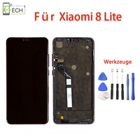 FüR Xiaomi Mi 8 Lite Lcd Display Mit Rahmen Bildschirm Touchscreen Schwarz
