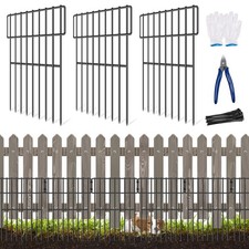Animal Barrier Fence, 10 Panels No Dig Fences, 10.8 ft L X 17 in H Garden F...