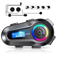 Motorcycle Bluetooth Headset 2 Riders Intercom Headphone Motorcycle Helmet Sp...