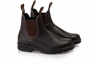 BLUNDSTONE 500 Leder Stiefen Dunklebraun Gr. 41 Chelsea Boots Schuhe Neu