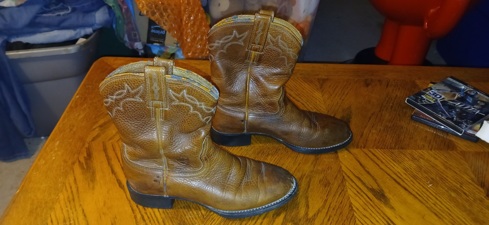 's 7d Style 35519 Brown Wide Boots Round Toe Ats Support