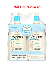 2-Pack Aveeno Baby Daily Moisture Lotion Fragrance Free Natural Oat 18oz Bottles
