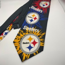 Pittsburgh Steelers Burst Repeat Necktie NFL Ralph Marlin Co 100 Polyester