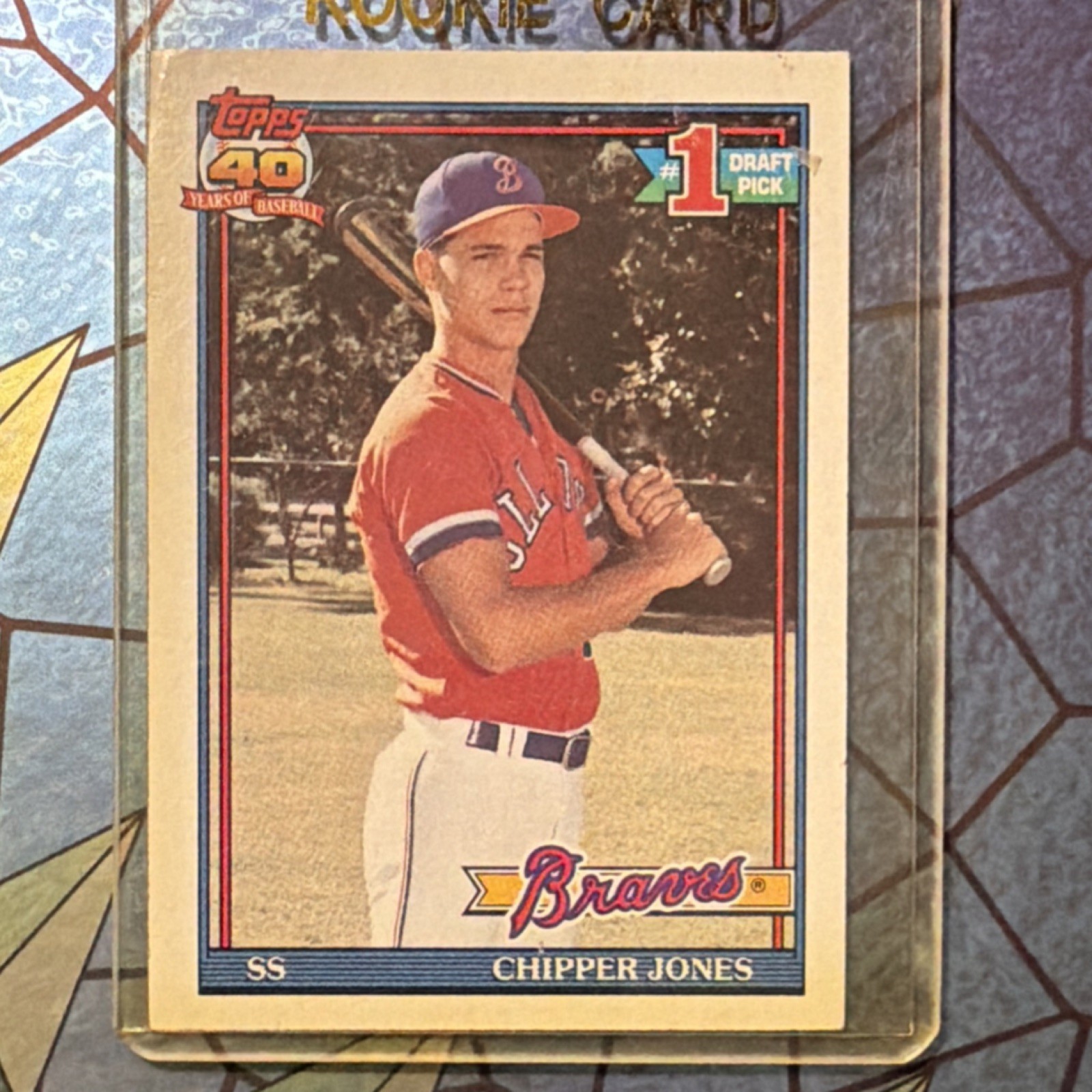 1991 Topps Chipper Jones #333 Rookie #1 Draft Pick Braves Tiffany