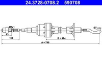 Kupplungsseil Kupplungszug Ate 24.3728-0708.2 FüR J82 Cc Ascona Kadett Opel F11