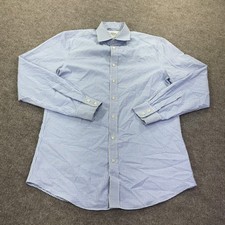 Charles Tyrwhitt Dress Shirt Mens 15.5 34/35 Blue Gingham Slim Fit Non Iron