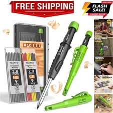 Carpenter Pencil with Sharpener, CP3000 Carpenter Mechanical Pencils with 19 ...