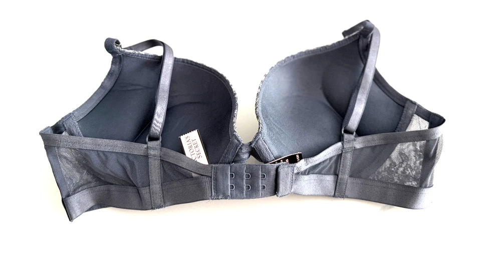 Sujetador Victoria's Secret Bombshell Brillo Encaje Push-Up Gris Foto 2 de 2