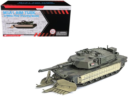 2023 M1A1 AIM Tank Model - United States Army Olive Drab, Mine Plow, 1/72 Dra... - Picture 2 of 4