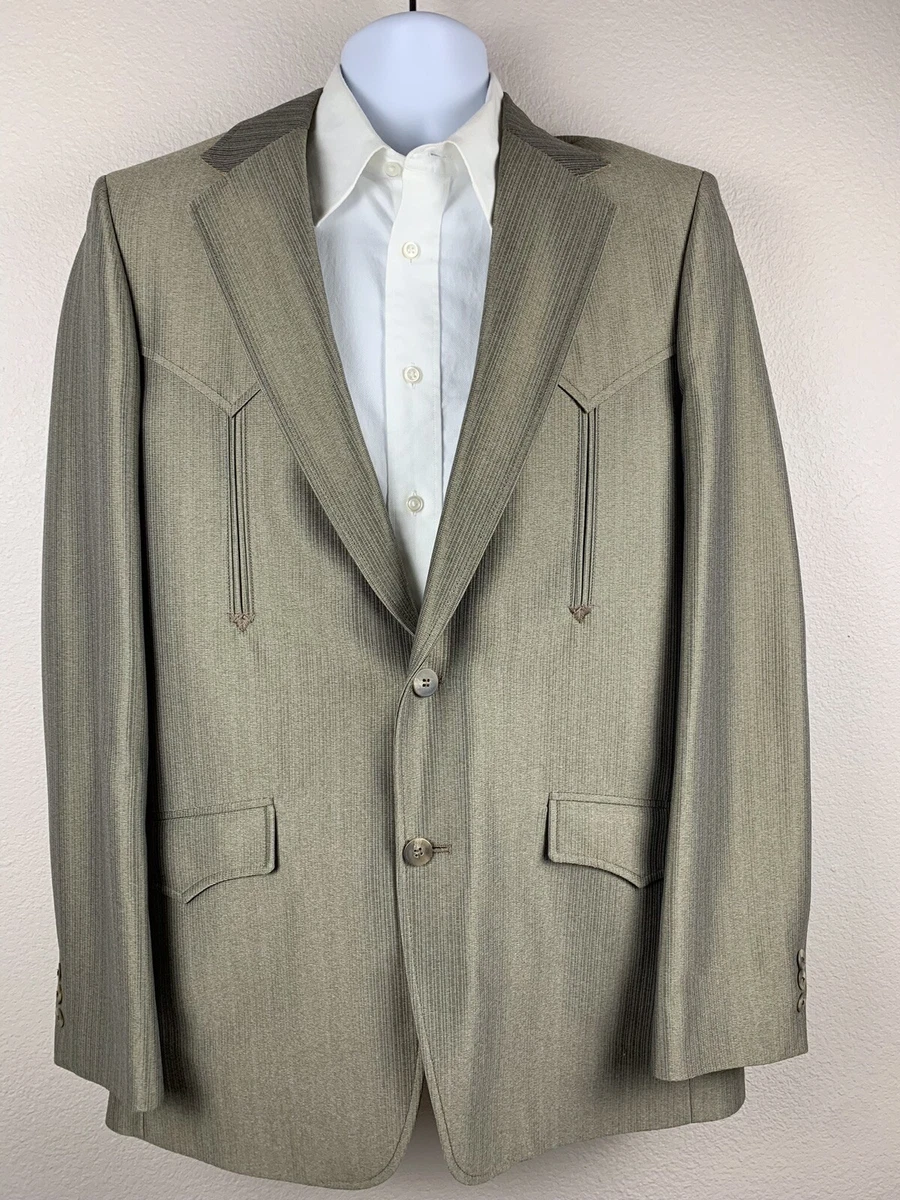 NWT Vintage Mesquite Niver Western Wear Brown Rockability Blazer Sport Coat 42L