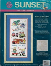 Dimensions Sunset ~Things That Go~  No Count Cross Stitch Kit # 13914