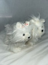 2 Webkinz Ganz White Yorkie HM070 Plush 7" Stuffed Animal Toy